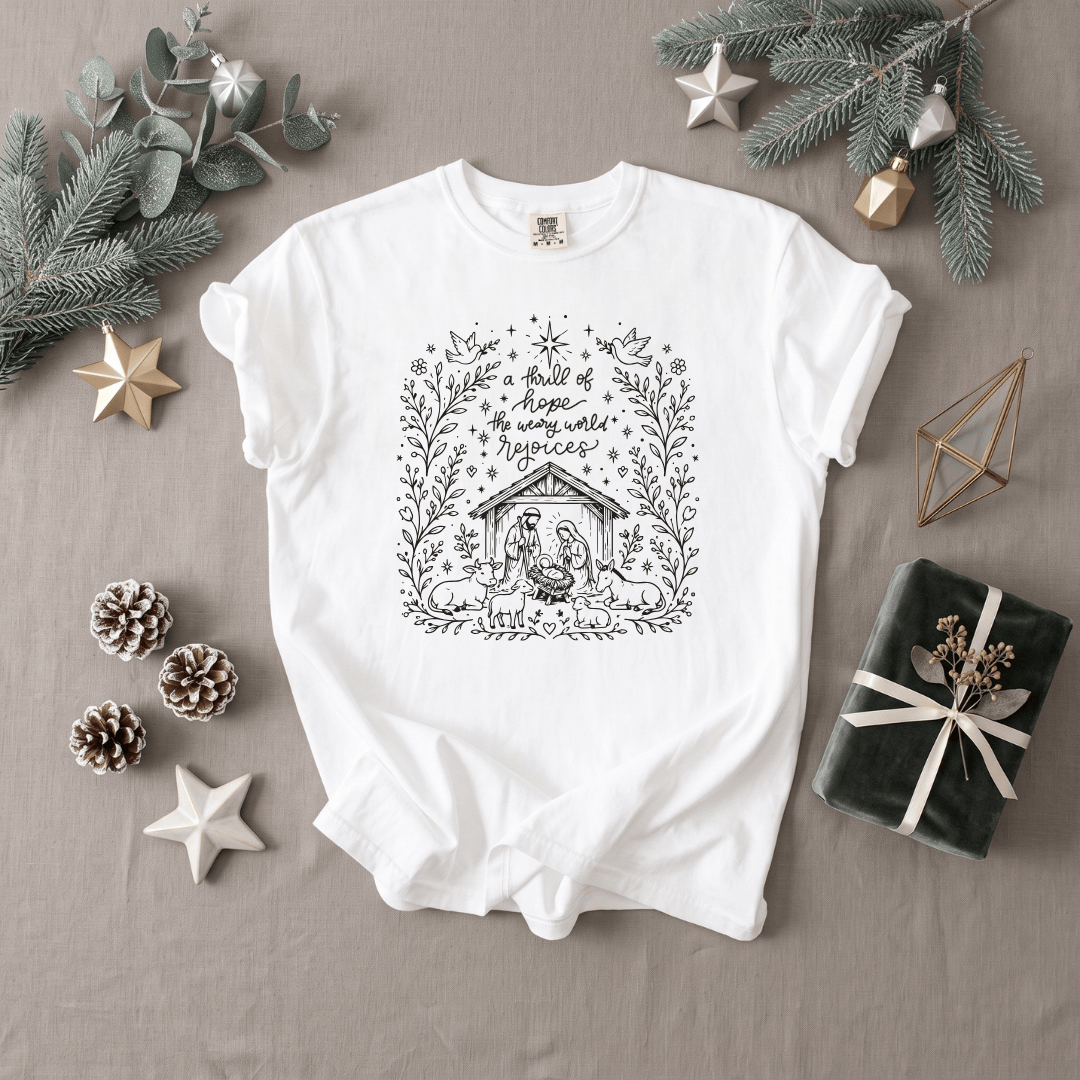 ellyandgrace 1717 A Thrill Of Hope (2026) Comfort Color Unisex Shirt