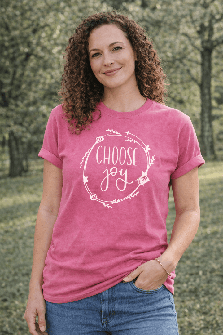 ellyandgrace 1717 Choose Joy Comfort Colors Unisex Shirt