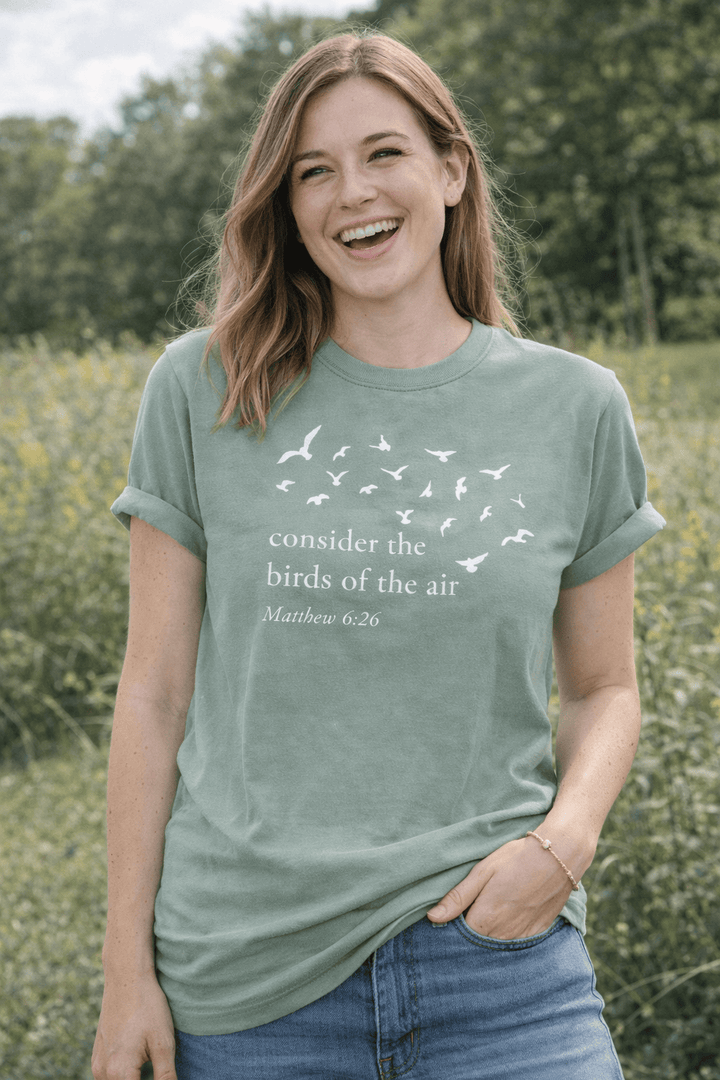 ellyandgrace 1717 Consider The Birds Of The Air Comfort Colors Unisex Shirt