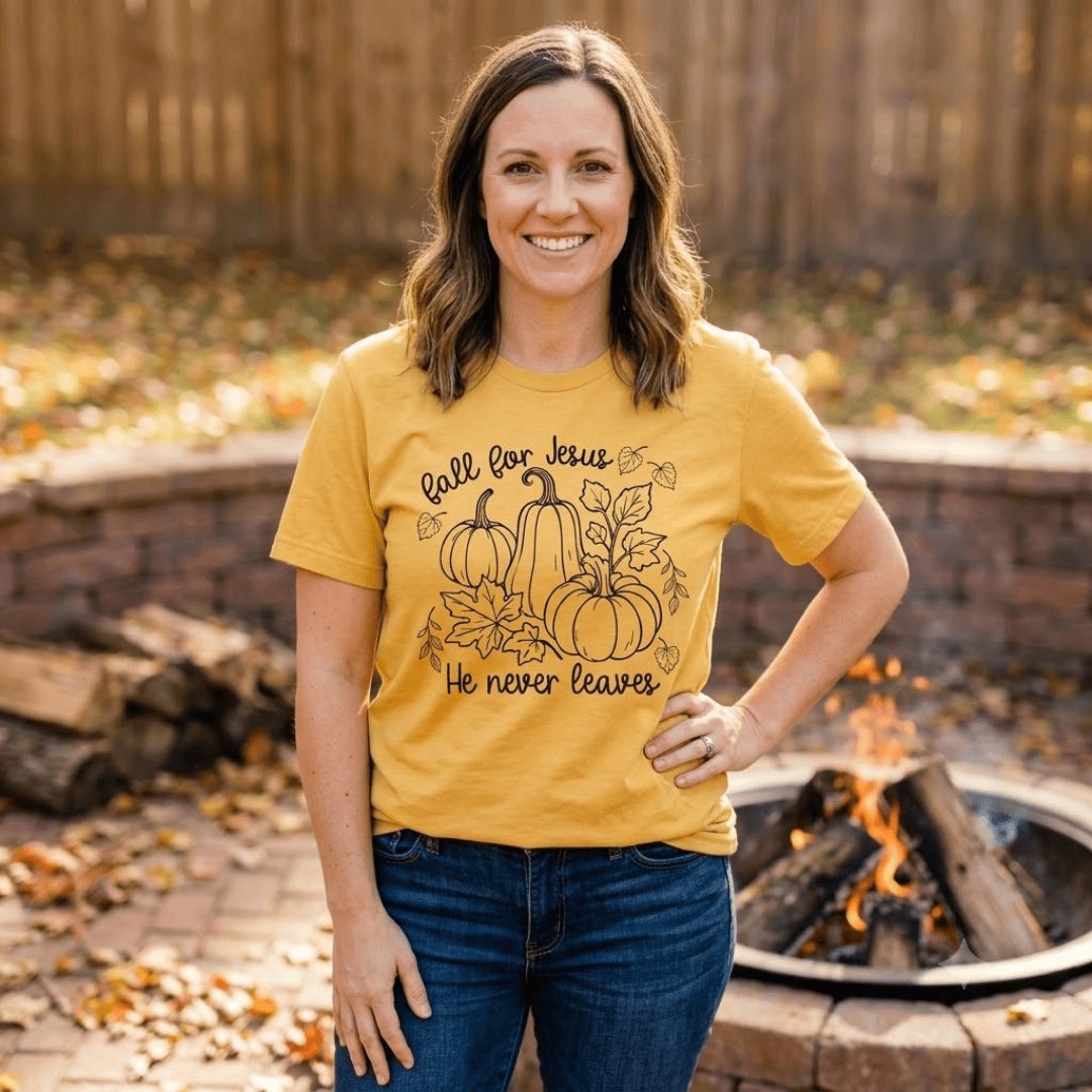 ellyandgrace 1717 Fall For Jesus Comfort Color Unisex Shirt