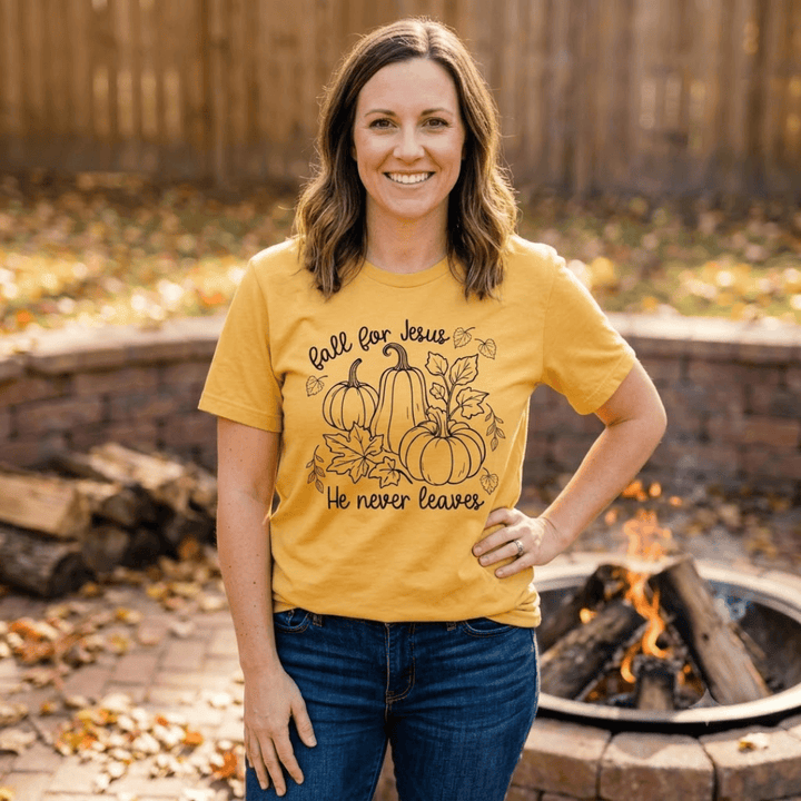 ellyandgrace 1717 Fall For Jesus Comfort Color Unisex Shirt