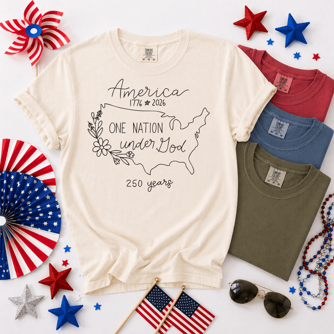 ellyandgrace 1717 Happy Birthday America! Comfort Colors Unisex Shirt