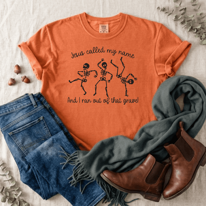 ellyandgrace 1717 I Ran Out Of That Grave Comfort Color Unisex Shirt