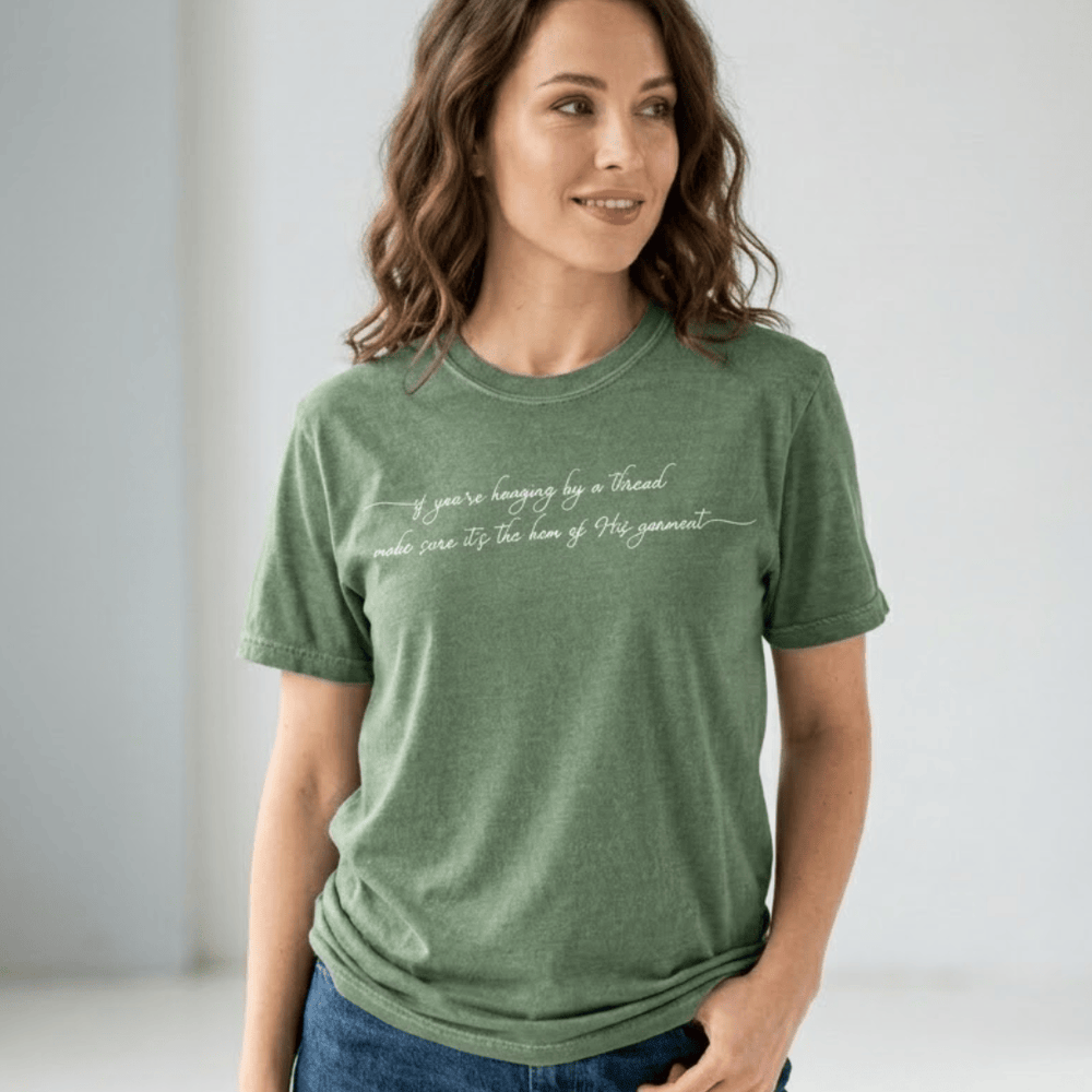 ellyandgrace 1717 If You're Hanging By A Thread Comfort Colors Unisex Shirt