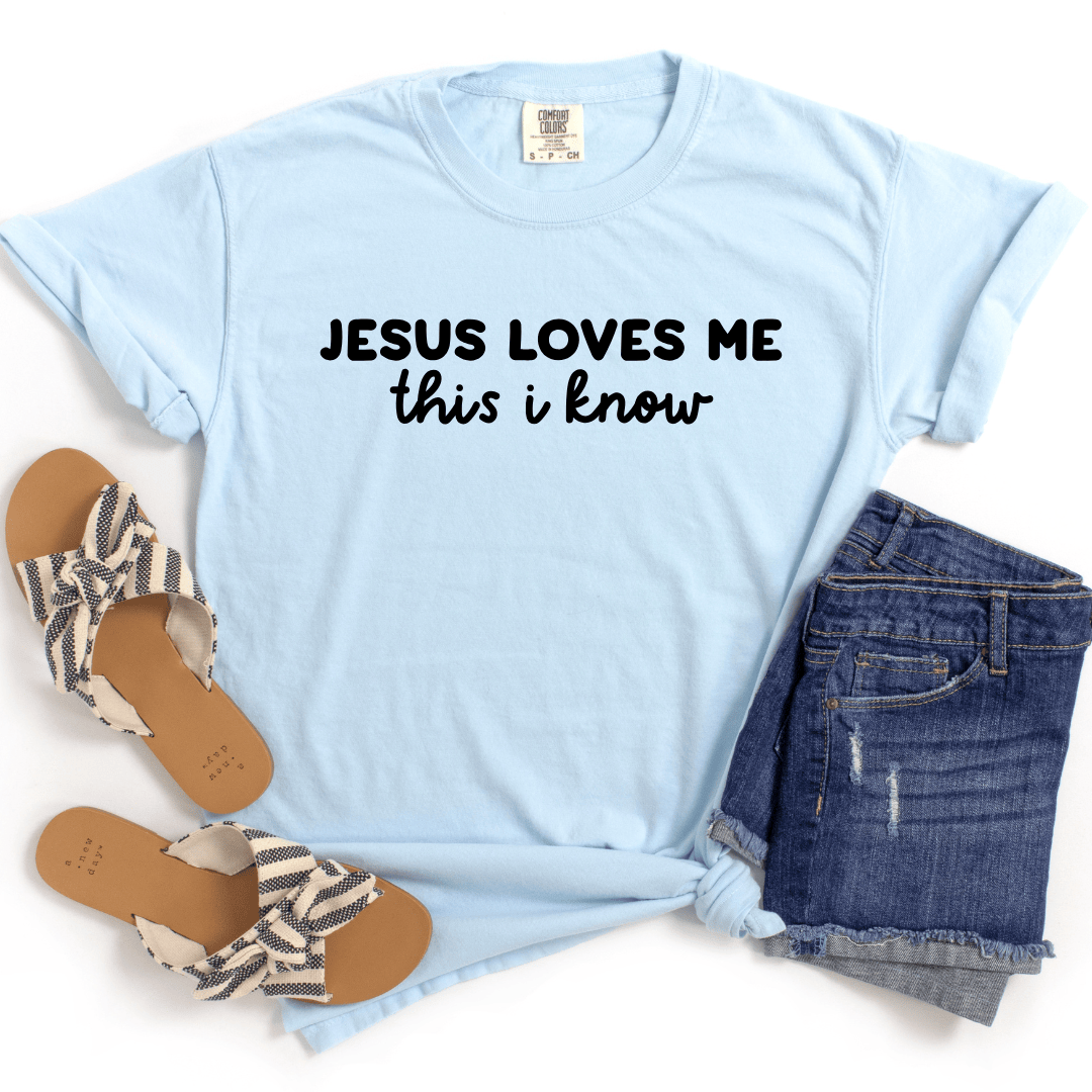 ellyandgrace 1717 Jesus Loves Me This I Know Comfort Colors Unisex Shirt