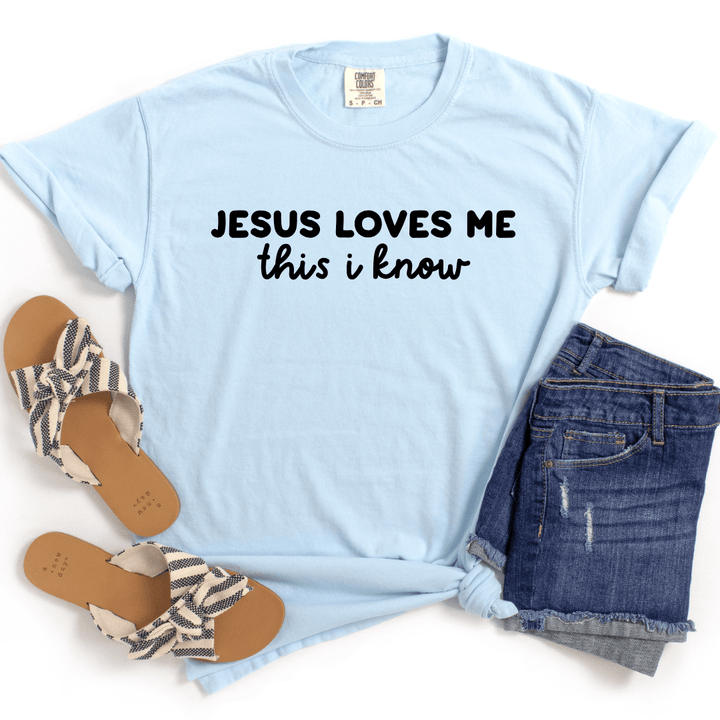 ellyandgrace 1717 Jesus Loves Me This I Know Comfort Colors Unisex Shirt