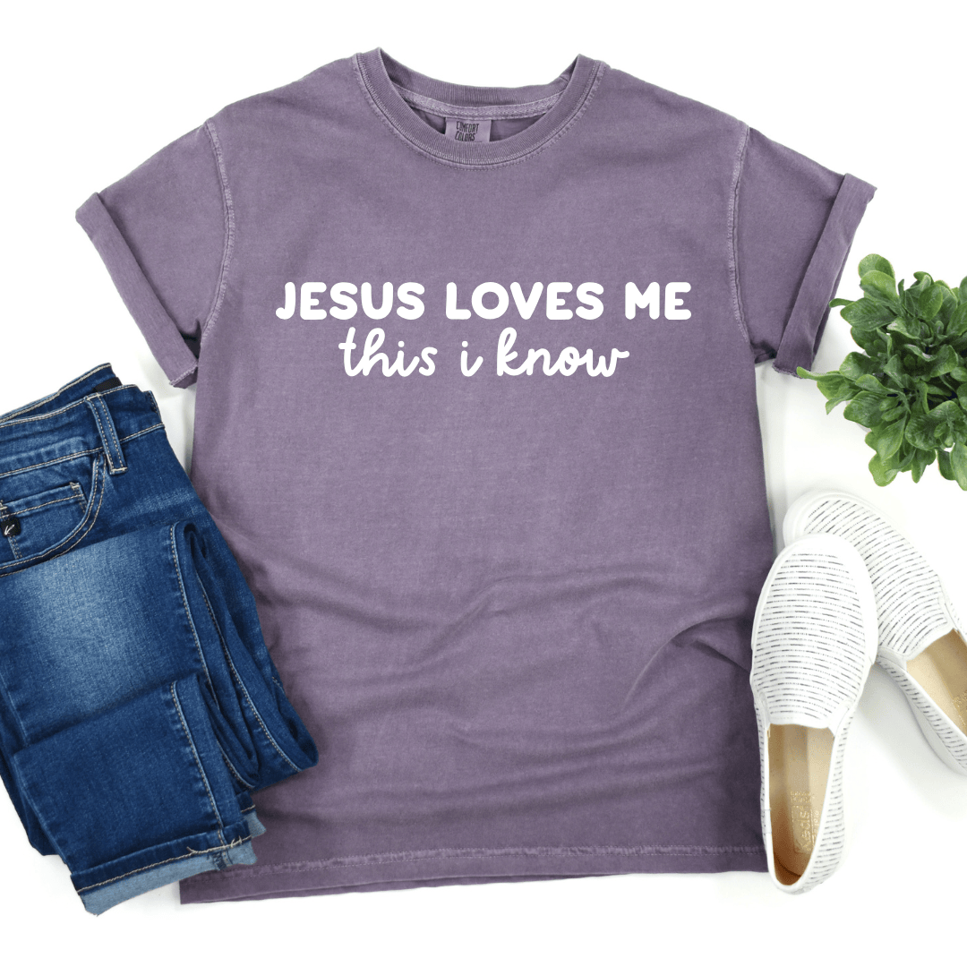 ellyandgrace 1717 Jesus Loves Me This I Know Comfort Colors Unisex Shirt
