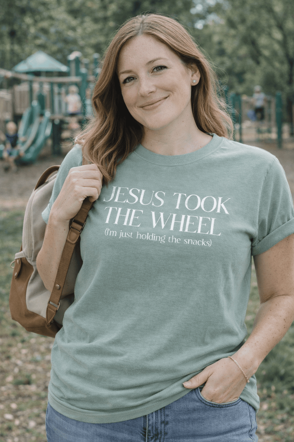 ellyandgrace 1717 Jesus Took The Wheel Comfort Colors Unisex Shirt