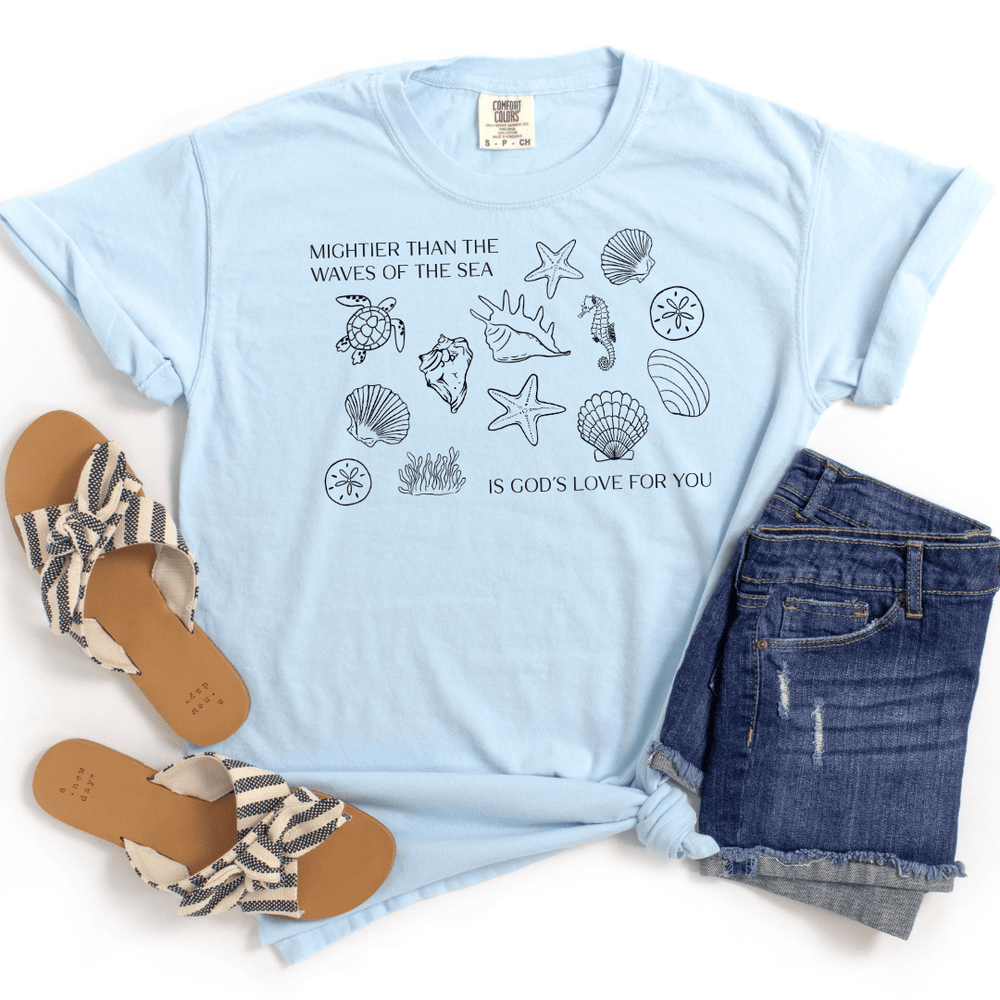 ellyandgrace 1717 Mightier Than The Waves Of The Sea Comfort Colors Unisex Shirt