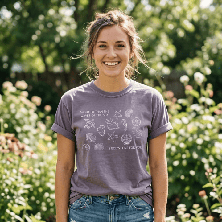 ellyandgrace 1717 Mightier Than The Waves Of The Sea Comfort Colors Unisex Shirt