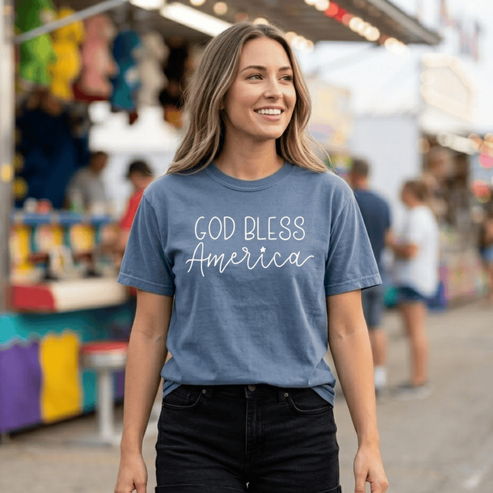 ellyandgrace 1717 One Nation Under God Comfort Colors Unisex Shirt