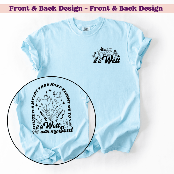 ellyandgrace 1717 Retro It Is Well Comfort Colors Unisex Shirt