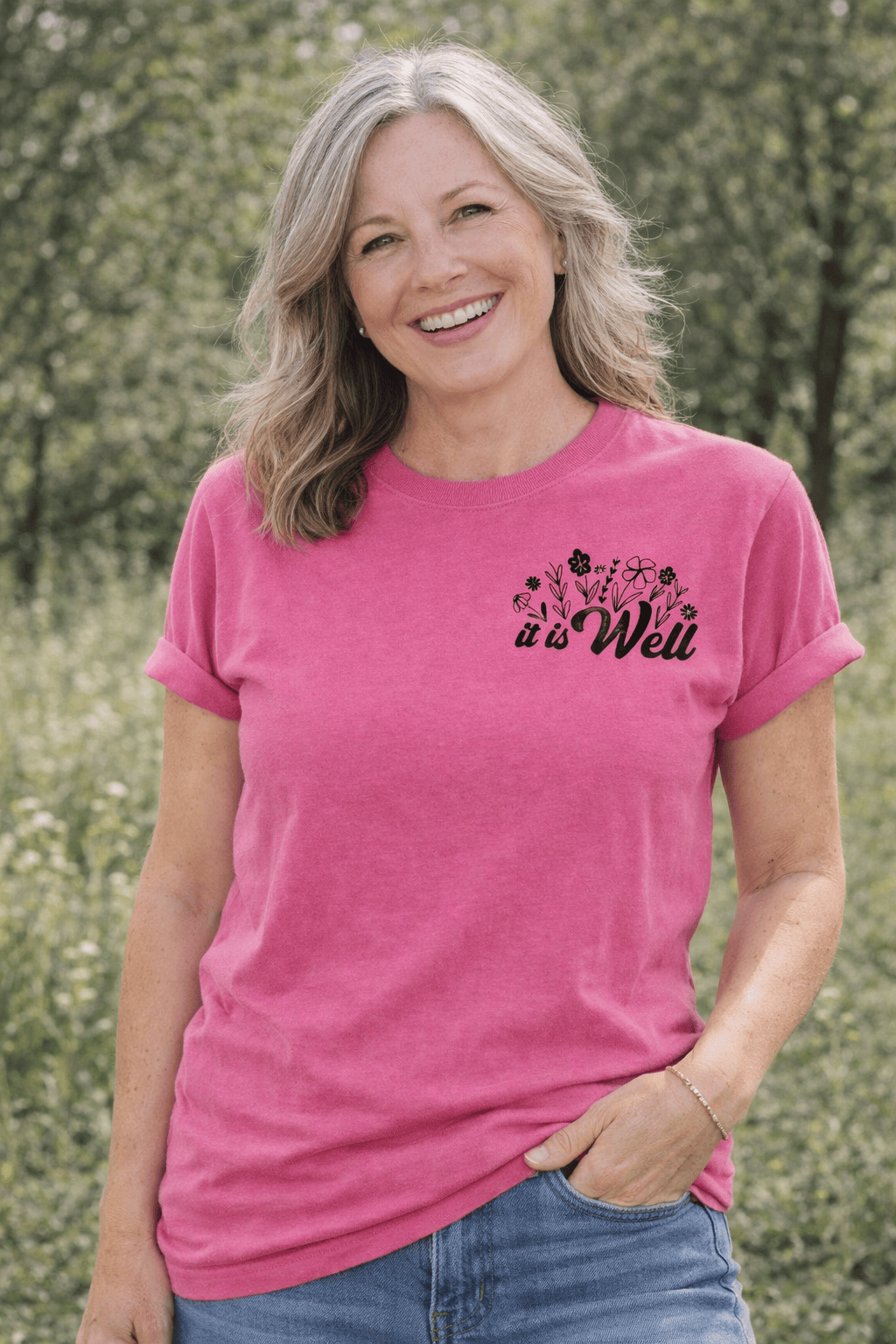 ellyandgrace 1717 Retro It Is Well Comfort Colors Unisex Shirt