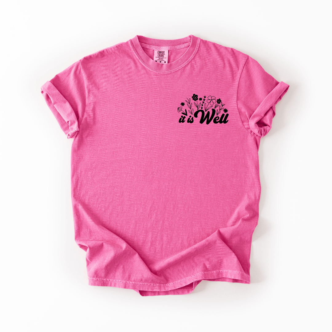 ellyandgrace 1717 Retro It Is Well Comfort Colors Unisex Shirt