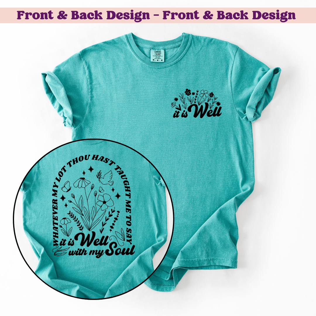 ellyandgrace 1717 Retro It Is Well Comfort Colors Unisex Shirt