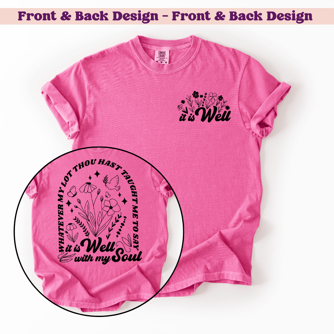 ellyandgrace 1717 Retro It Is Well Comfort Colors Unisex Shirt