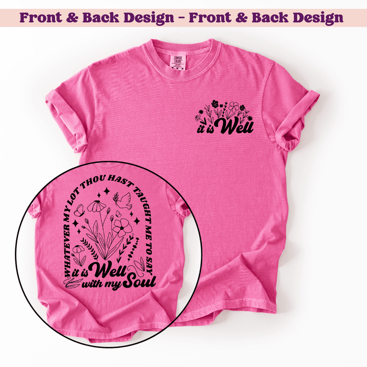 ellyandgrace 1717 Retro It Is Well Comfort Colors Unisex Shirt