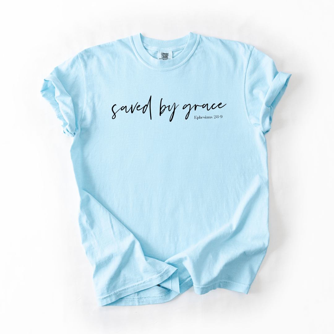 ellyandgrace 1717 Saved By Grace Comfort Colors Unisex Shirt