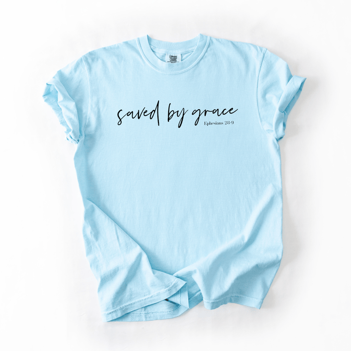 ellyandgrace 1717 Saved By Grace Comfort Colors Unisex Shirt