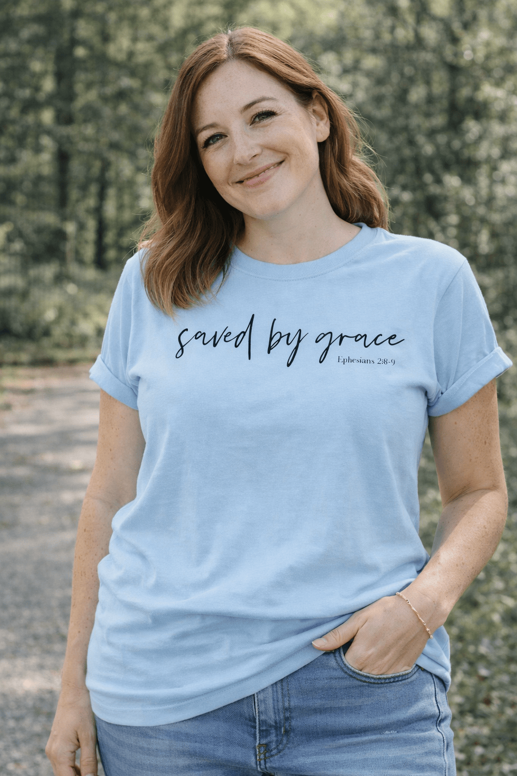 ellyandgrace 1717 Saved By Grace Comfort Colors Unisex Shirt