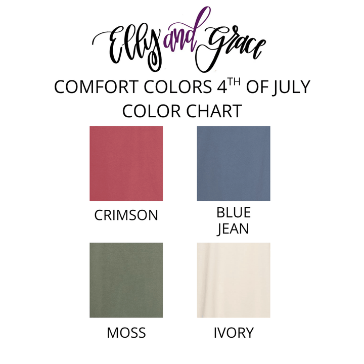 ellyandgrace 1717 Stars + Stripes Comfort Colors Unisex Shirt