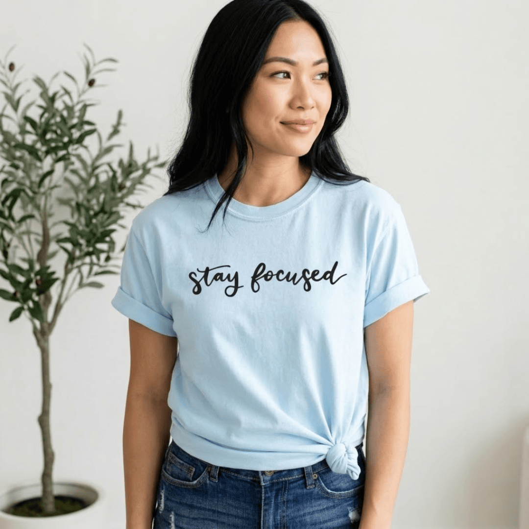 ellyandgrace 1717 Stay Focused (Turn Your Eyes) Comfort Colors Unisex Shirt