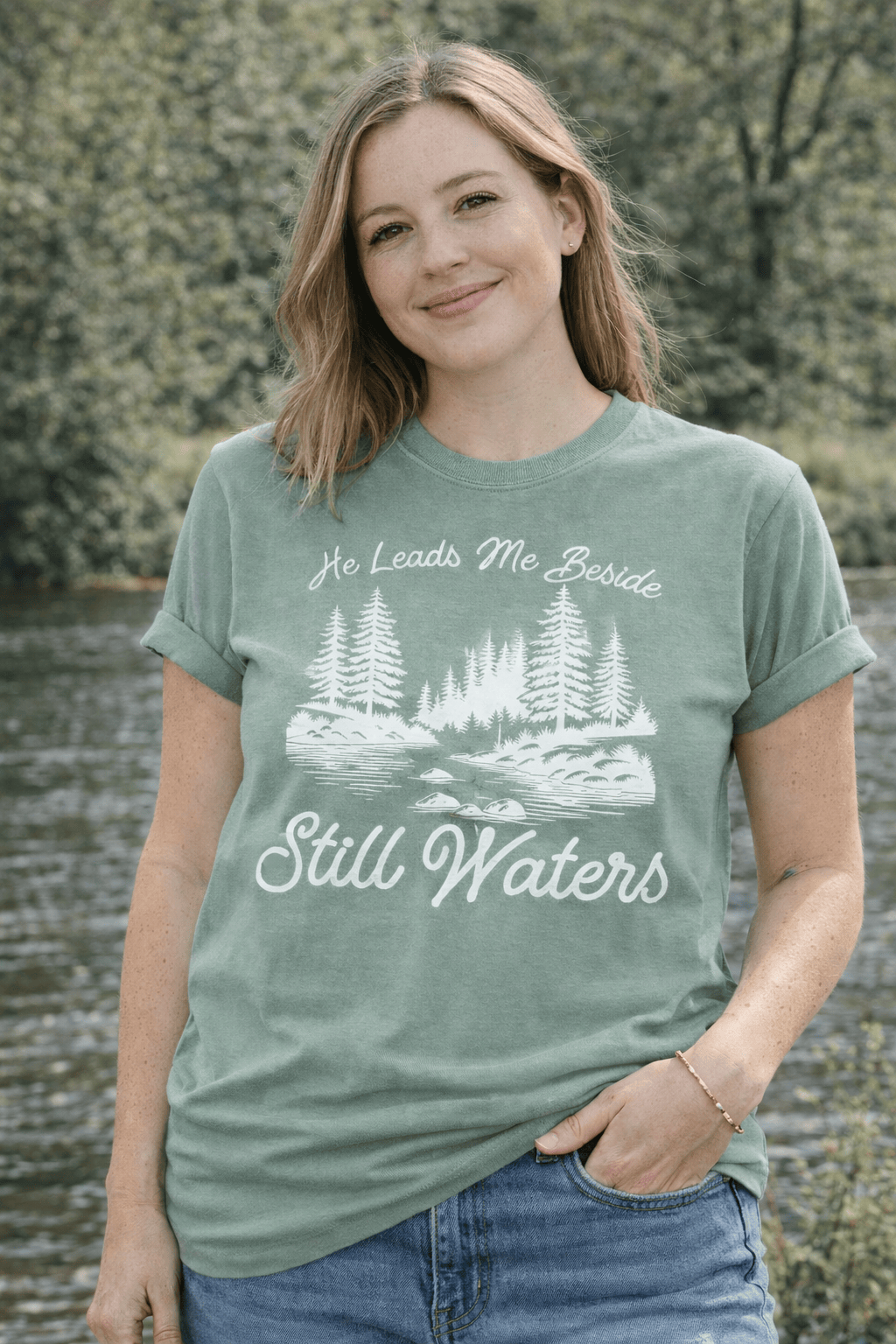 ellyandgrace 1717 Still Waters Comfort Colors Unisex Shirt