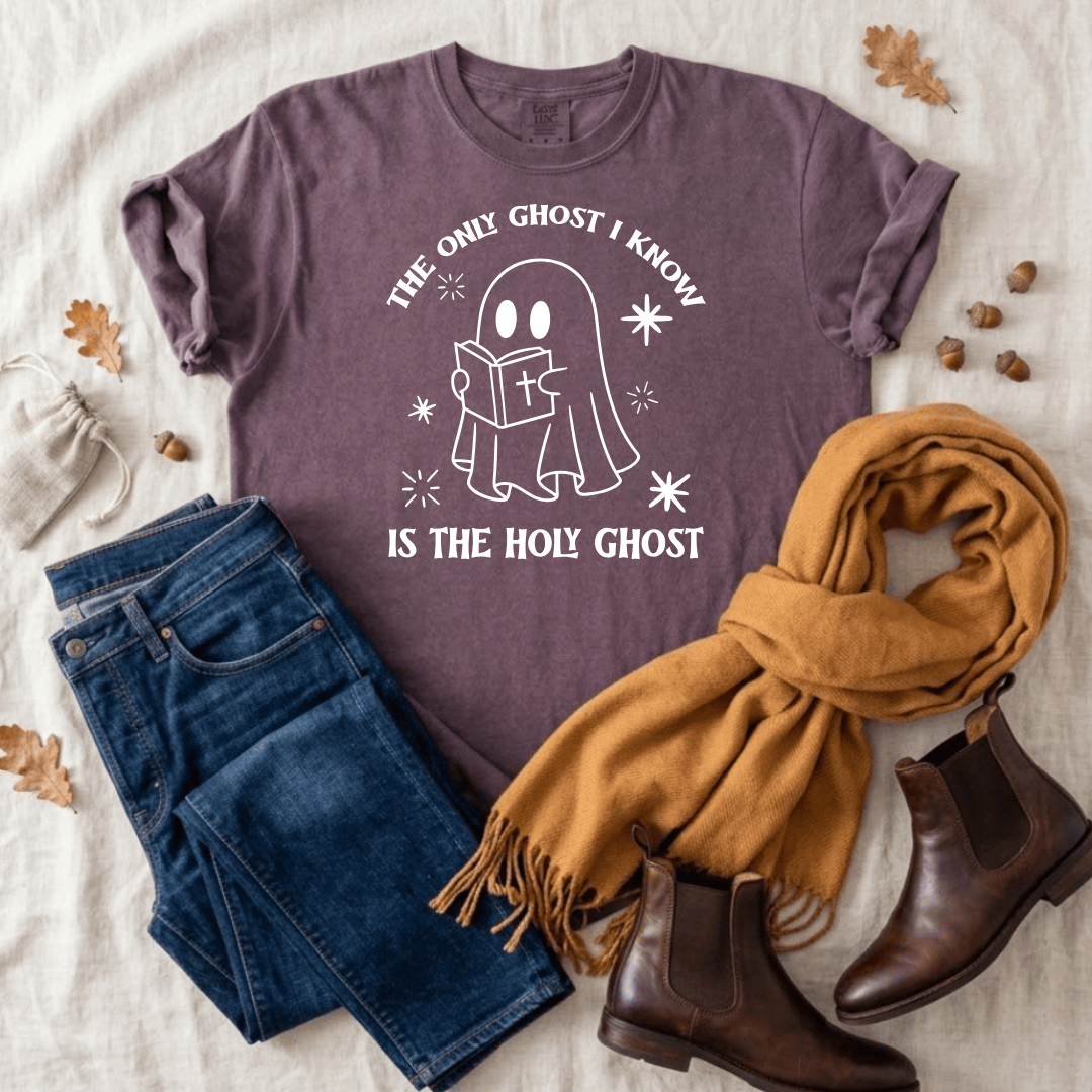 ellyandgrace 1717 The Only Ghost I Know Is The Holy Ghost Comfort Color Unisex Shirt