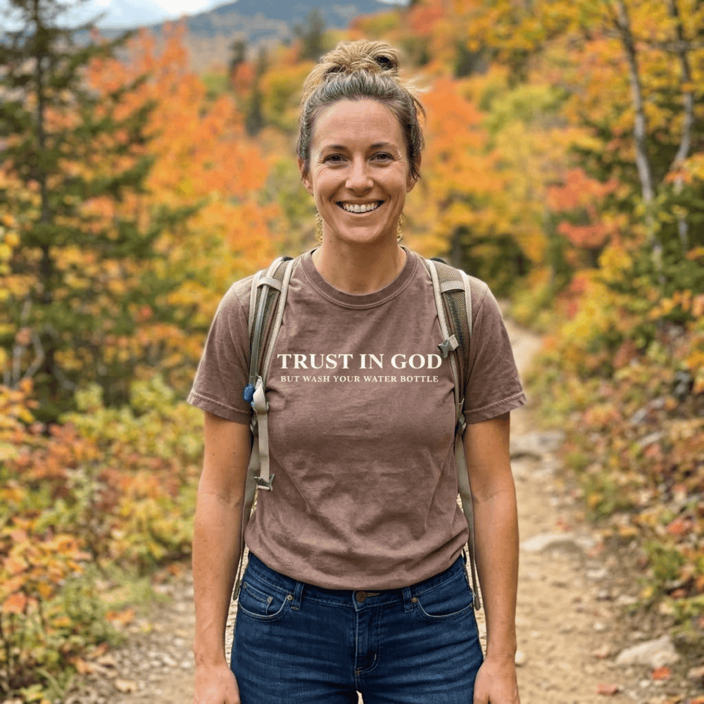 ellyandgrace 1717 Trust in God, But Wash Your Water Bottle Comfort Color Unisex Shirt