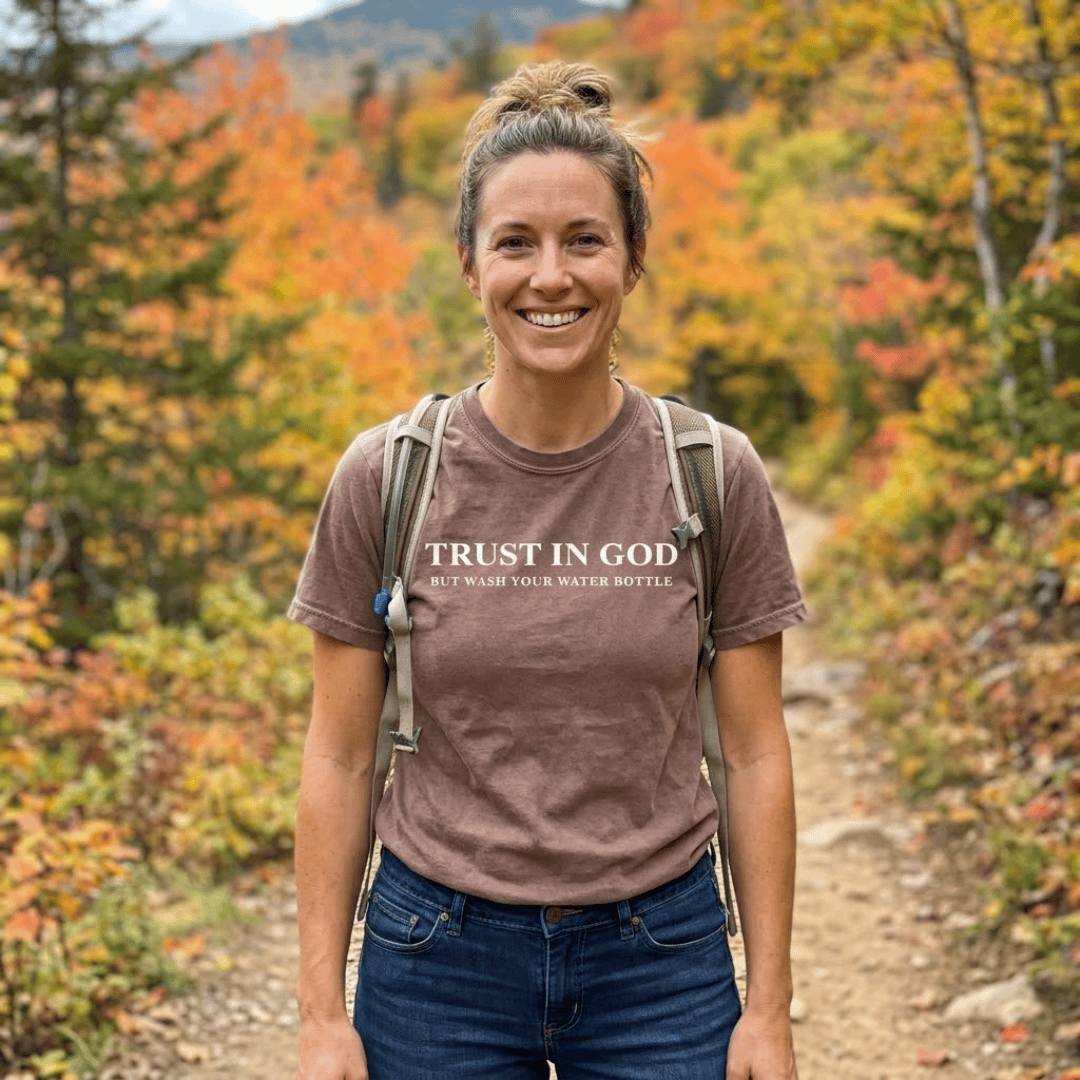 ellyandgrace 1717 Trust in God, But Wash Your Water Bottle Comfort Color Unisex Shirt