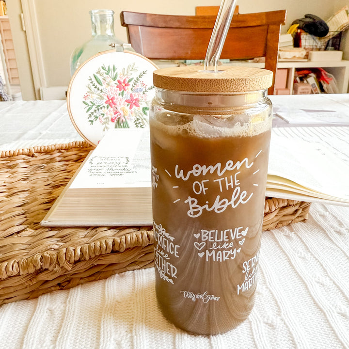 ellyandgrace 2-pc Bundle: Steel + Glass Tumblers- Women Of The Bible