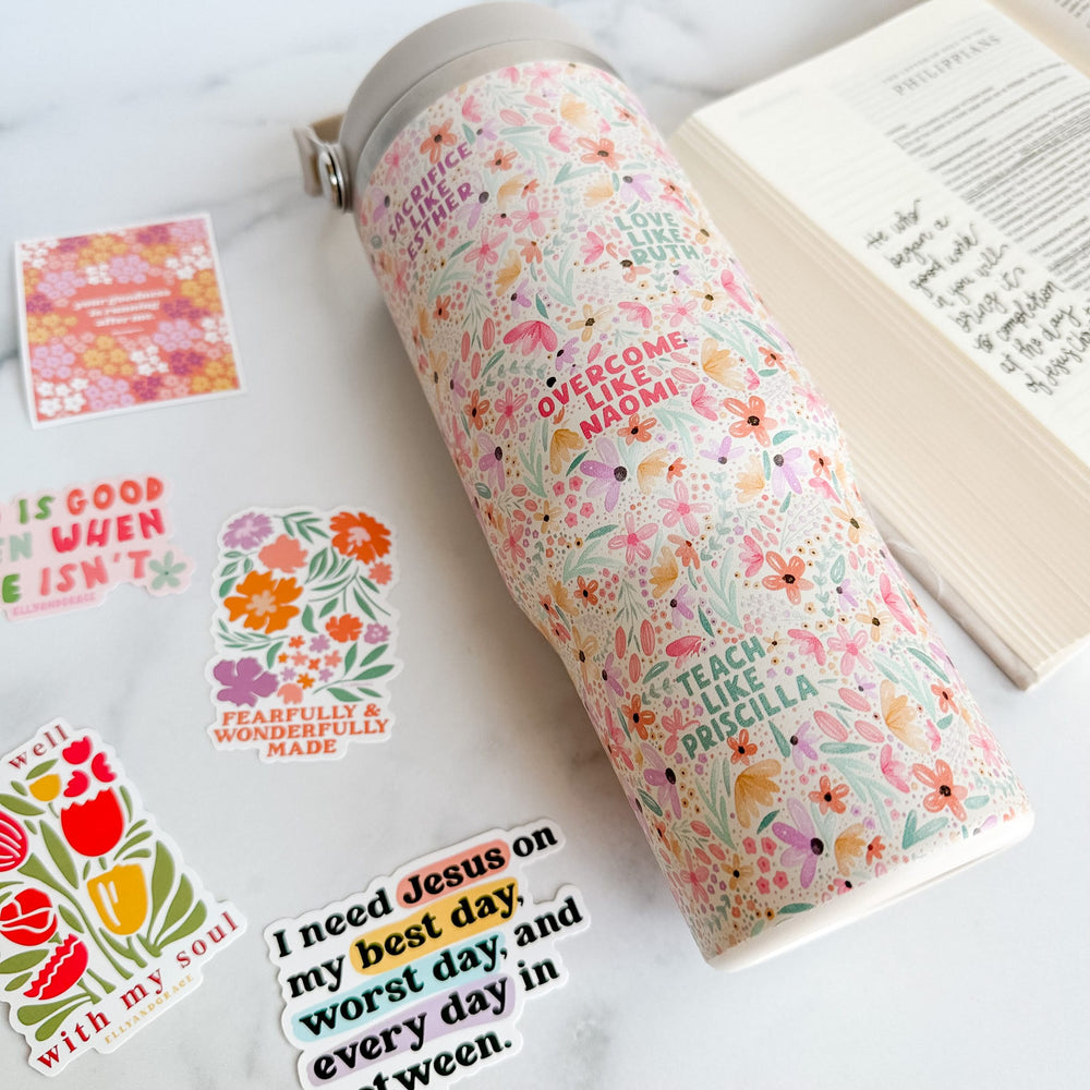 ellyandgrace 2-pc Bundle: Steel + Glass Tumblers- Women Of The Bible