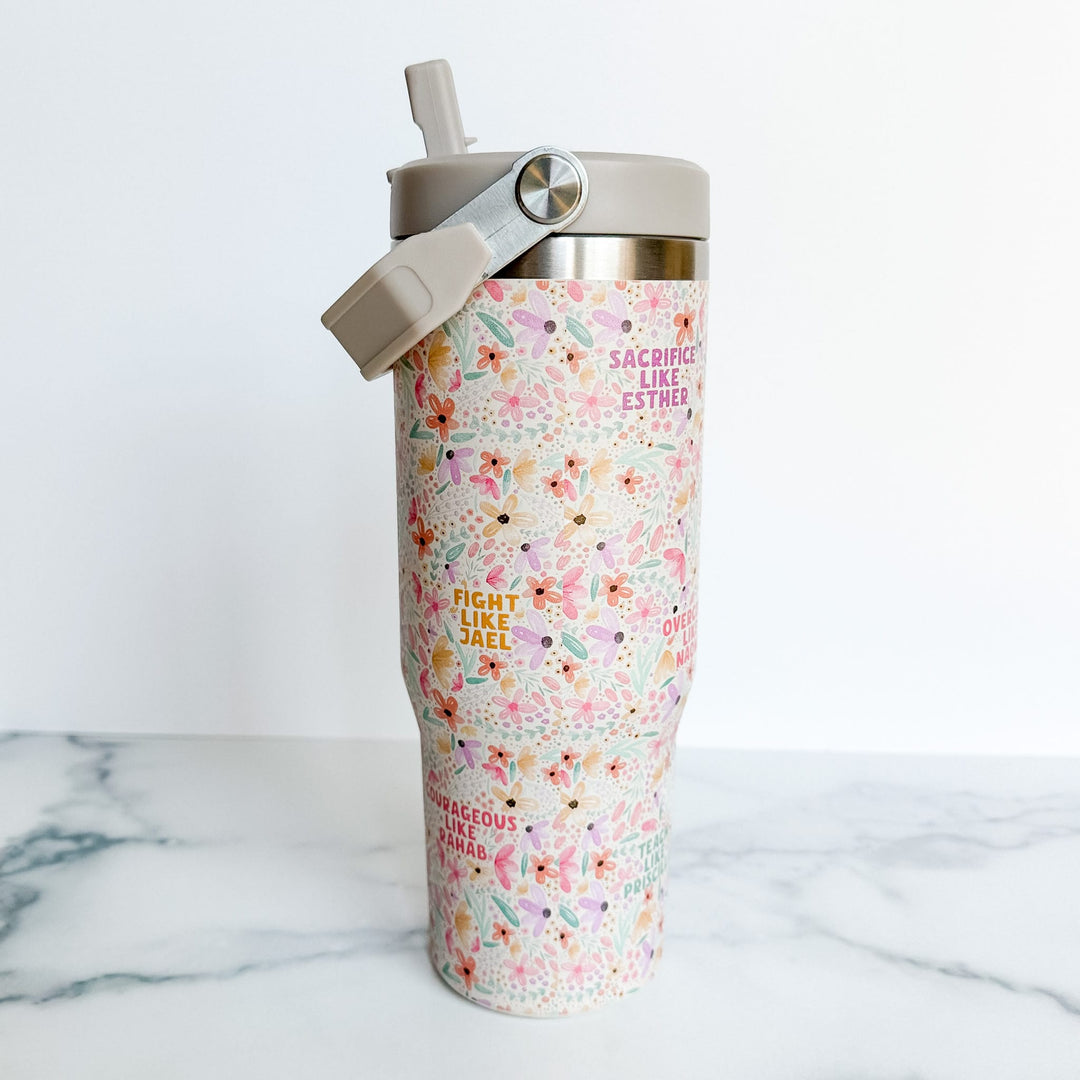 ellyandgrace 2-pc Bundle: Steel + Glass Tumblers- Women Of The Bible