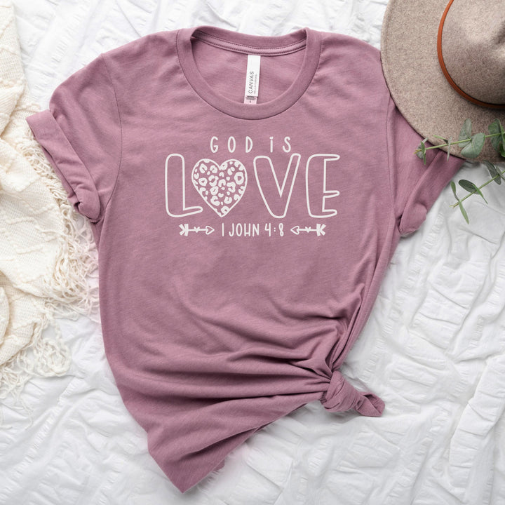 ellyandgrace 202 Free on Orders $75+ - God Is Love Leopard Heart Unisex Shirt