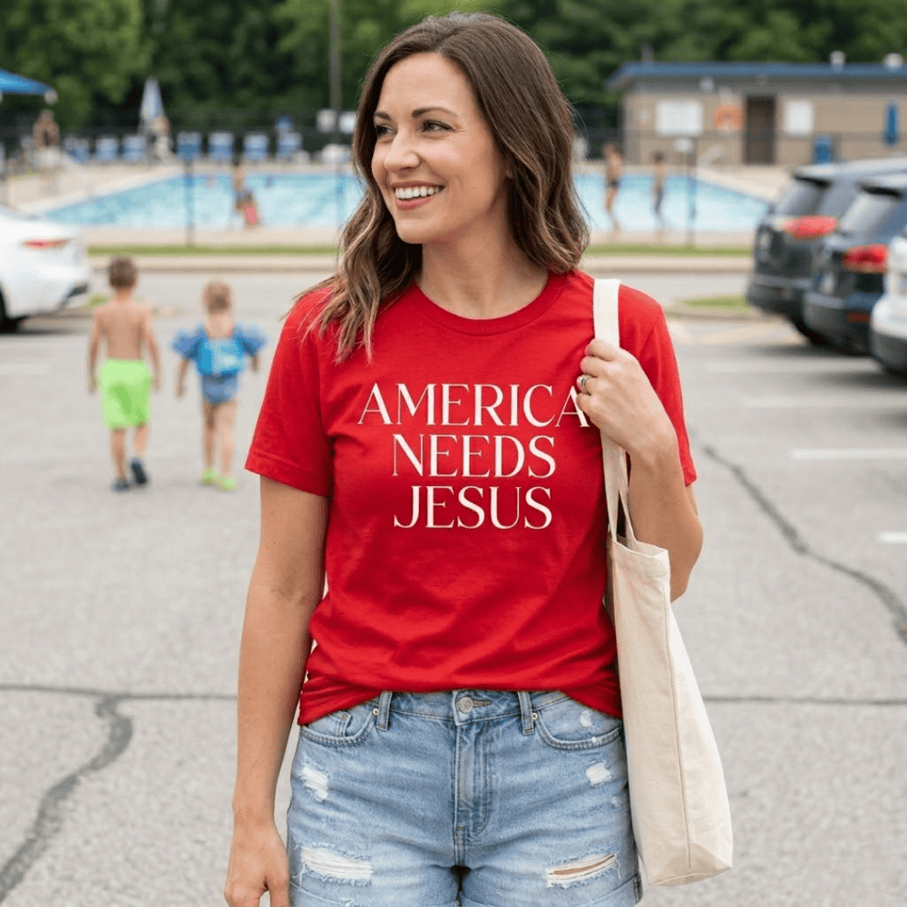 ellyandgrace 3001C America Needs Jesus Unisex Shirt
