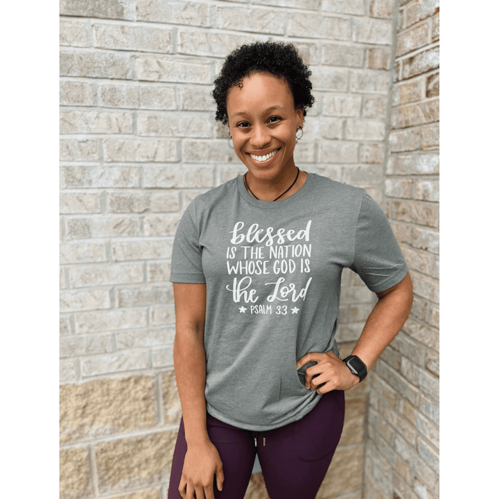 ellyandgrace 3001C Blessed is the Nation Whose God is the Lord Unisex Shirt