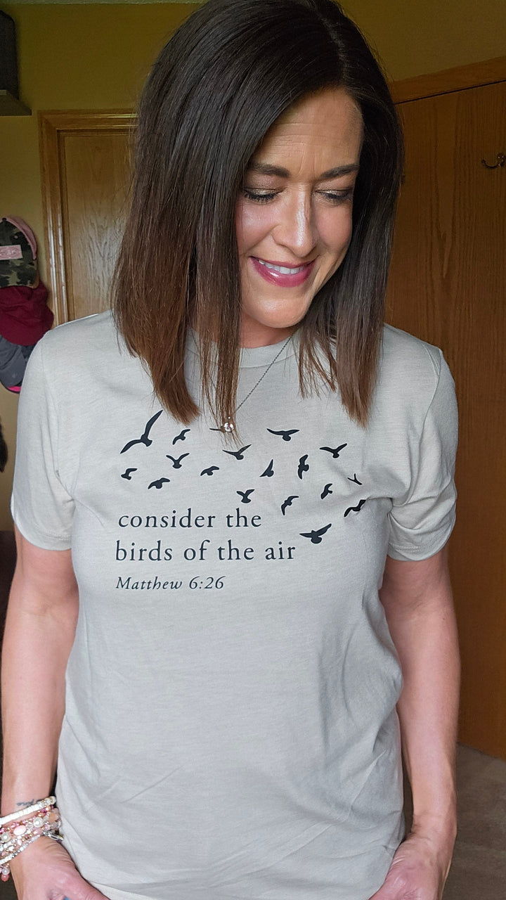 ellyandgrace 3001C Consider The Birds Of The Air Unisex Shirt