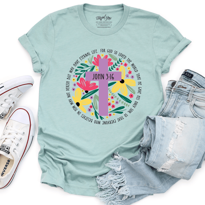 ellyandgrace 3001C Easter John 3:16 Multicolor Unisex Shirt