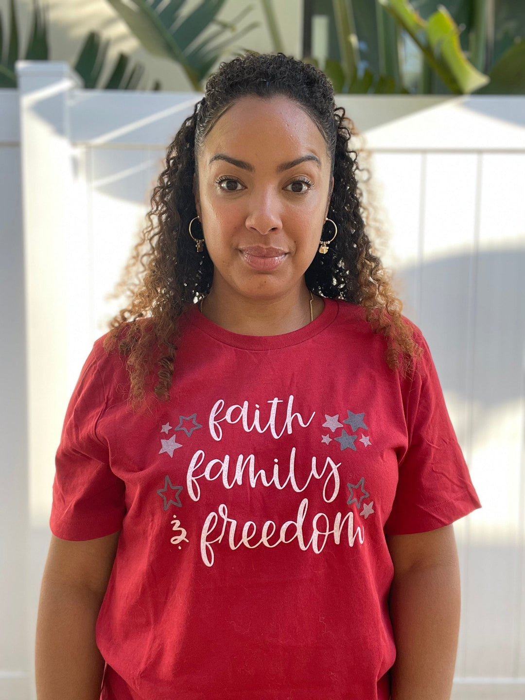 ellyandgrace 3001C Faith Family & Freedom Multicolor Unisex Shirt