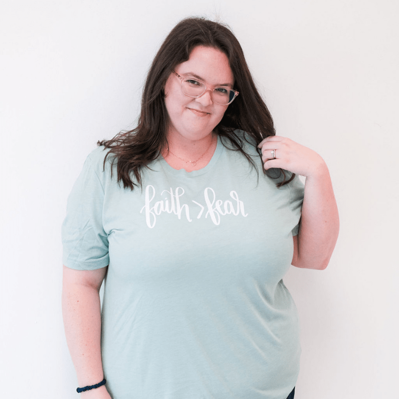 ellyandgrace 3001C Faith > Fear Unisex Shirt