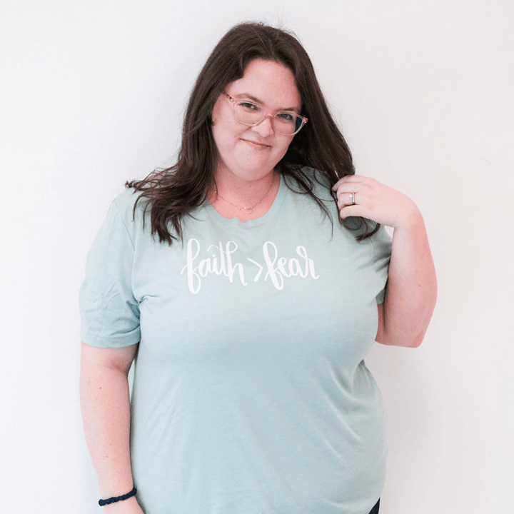 ellyandgrace 3001C Faith > Fear Unisex Shirt