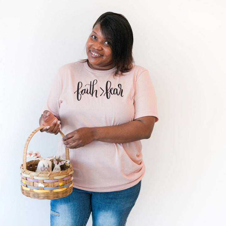 ellyandgrace 3001C Faith > Fear Unisex Shirt