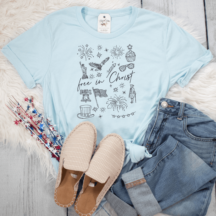 ellyandgrace 3001C Free In Christ Celebration Unisex Shirt