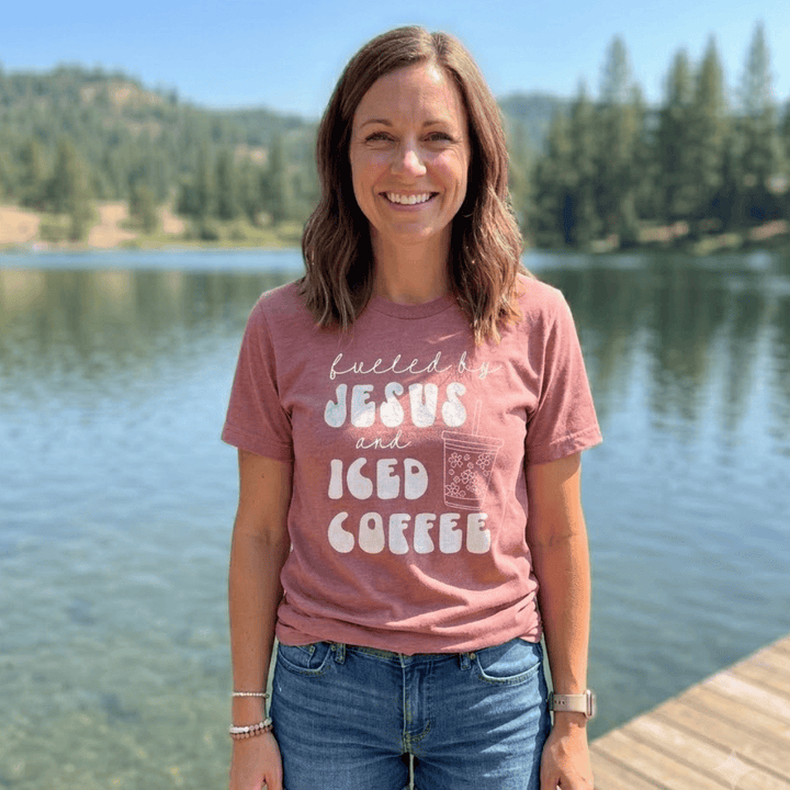 ellyandgrace 3001C Fueled By Jesus and Coffee Unisex Shirt