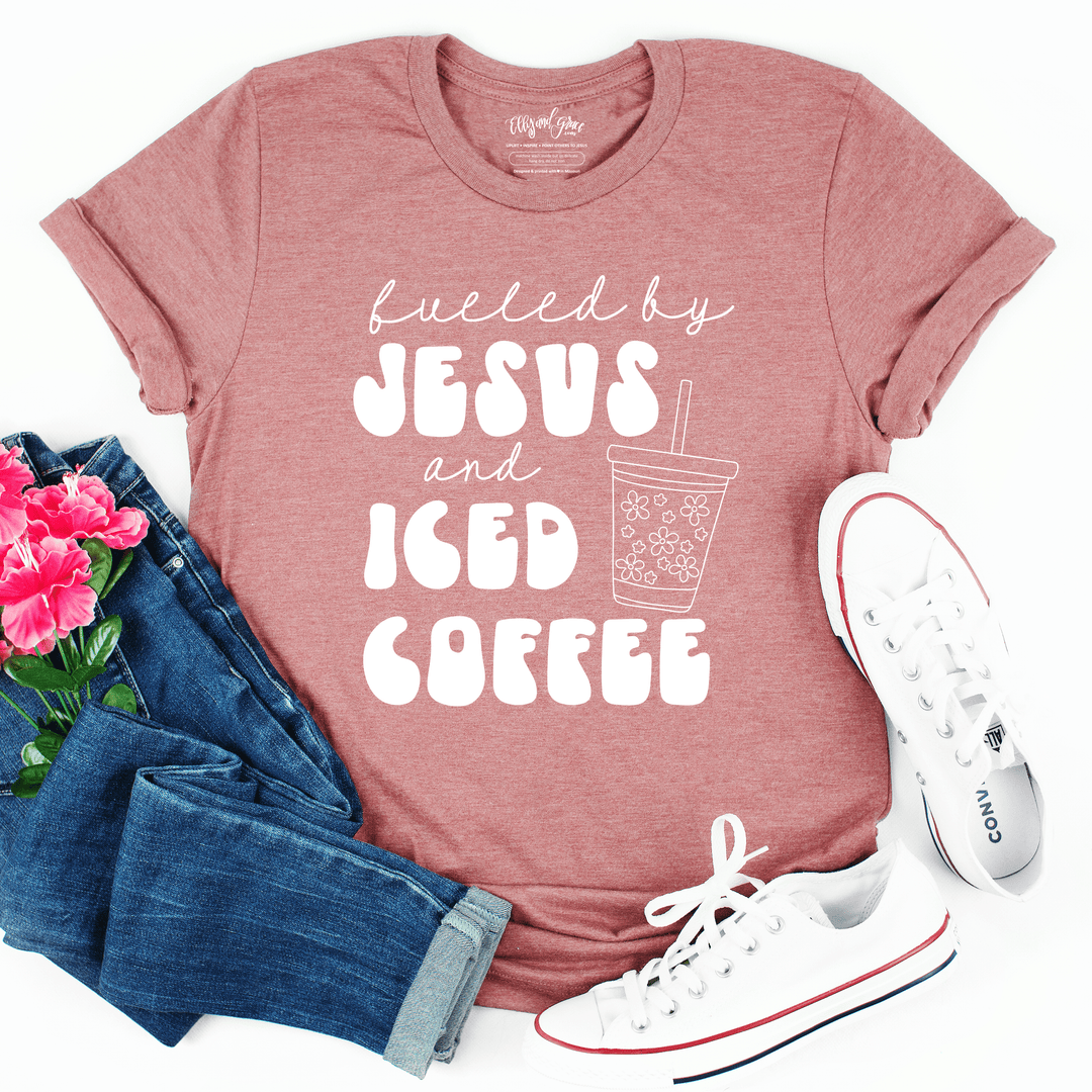 ellyandgrace 3001C Fueled By Jesus and Coffee Unisex Shirt