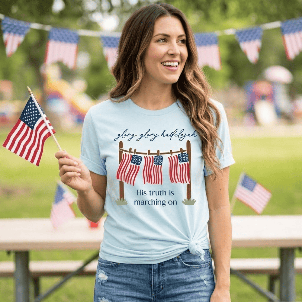 ellyandgrace 3001C Glory Glory Hallelujah Multicolor Unisex Shirt