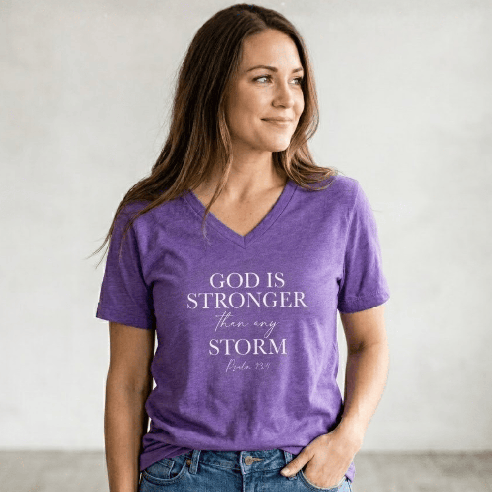 ellyandgrace 3001C God Is Stronger Than Any Storm Unisex Shirt