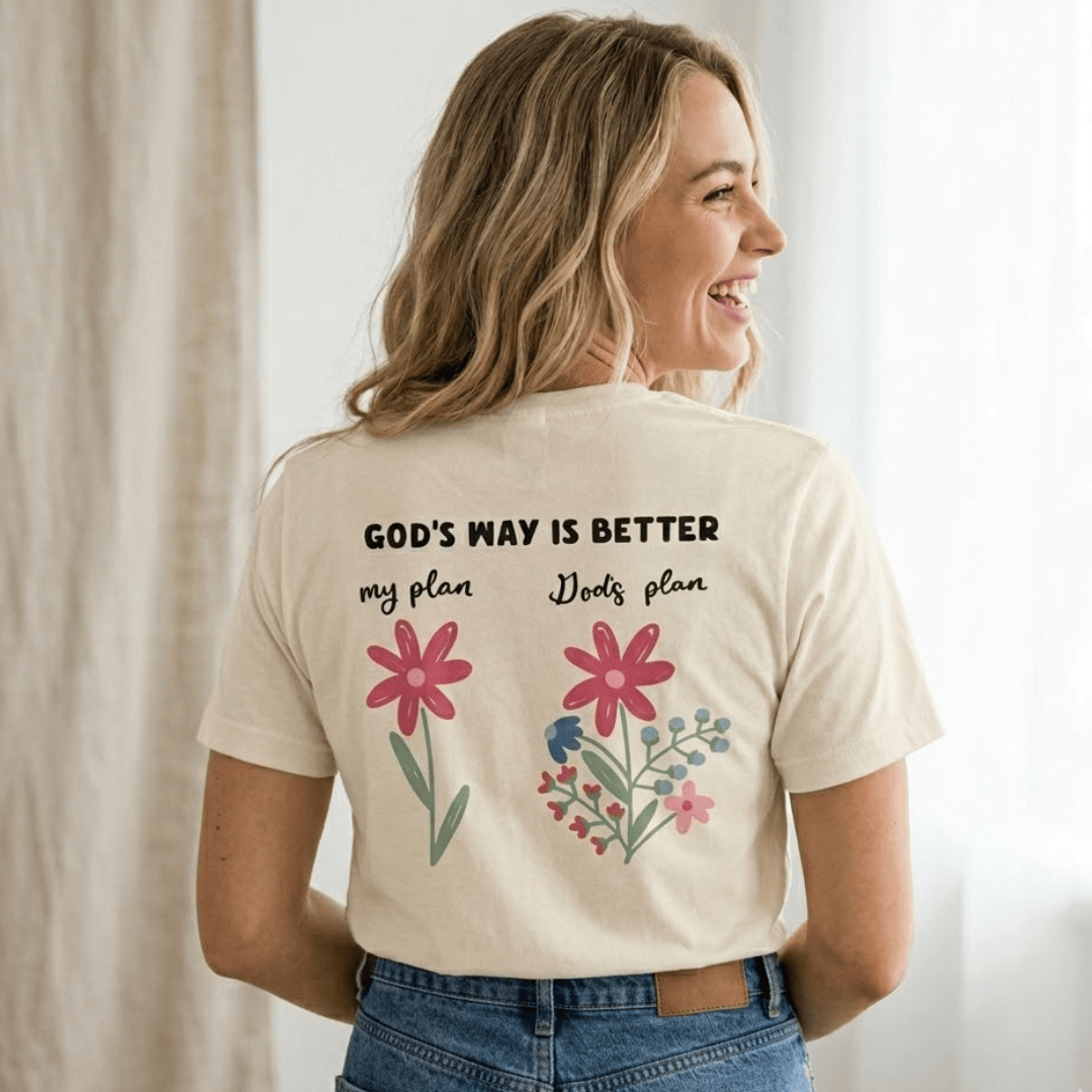 ellyandgrace 3001C God's Way Is Better Floral Multicolor Unisex Shirt
