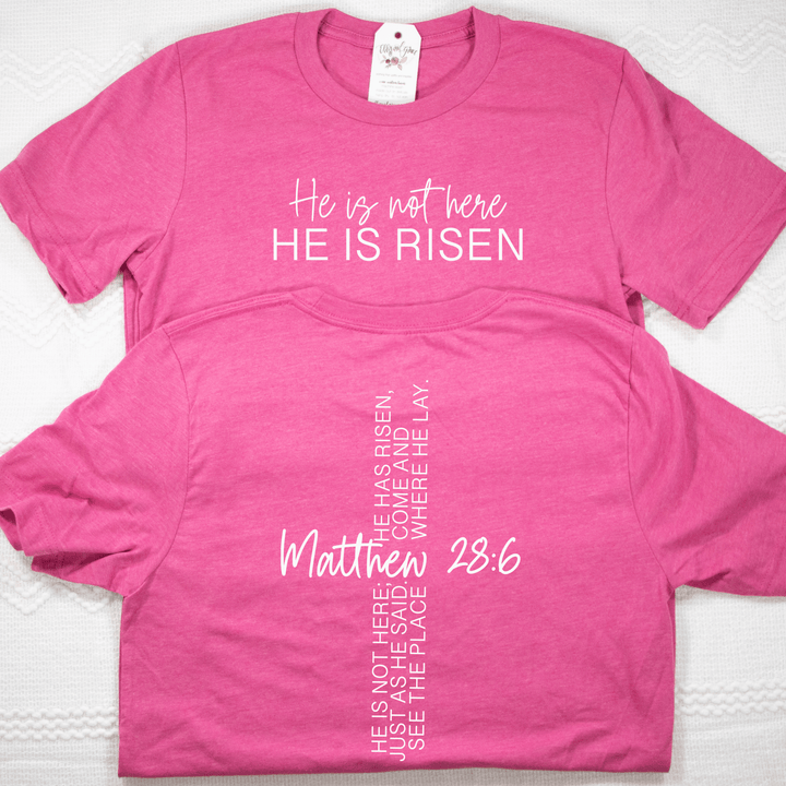 ellyandgrace 3001C He Is Not Here Unisex Shirt