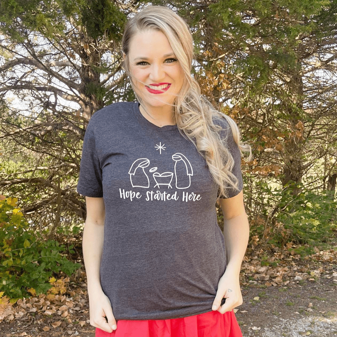 ellyandgrace 3001C Hope Started Here Unisex Shirt